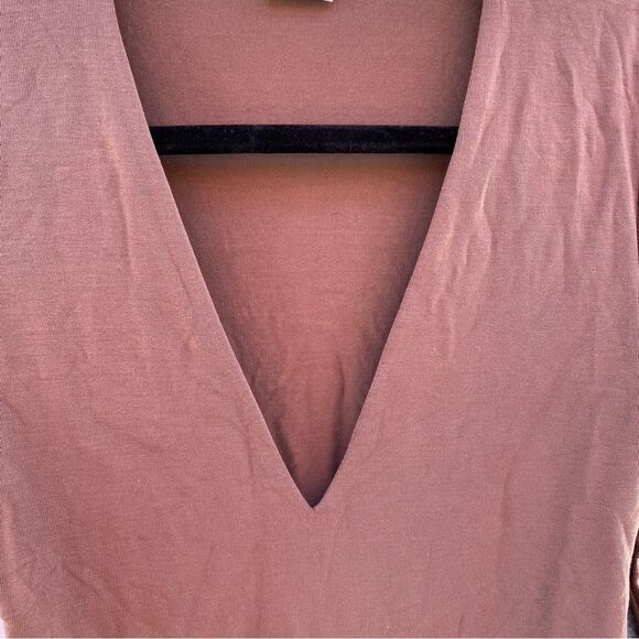 NEW Wilfred Toulouse Caramelized Walnut Noix De Grenoble Thong Bodysuit Sz S - Picture 2 of 11